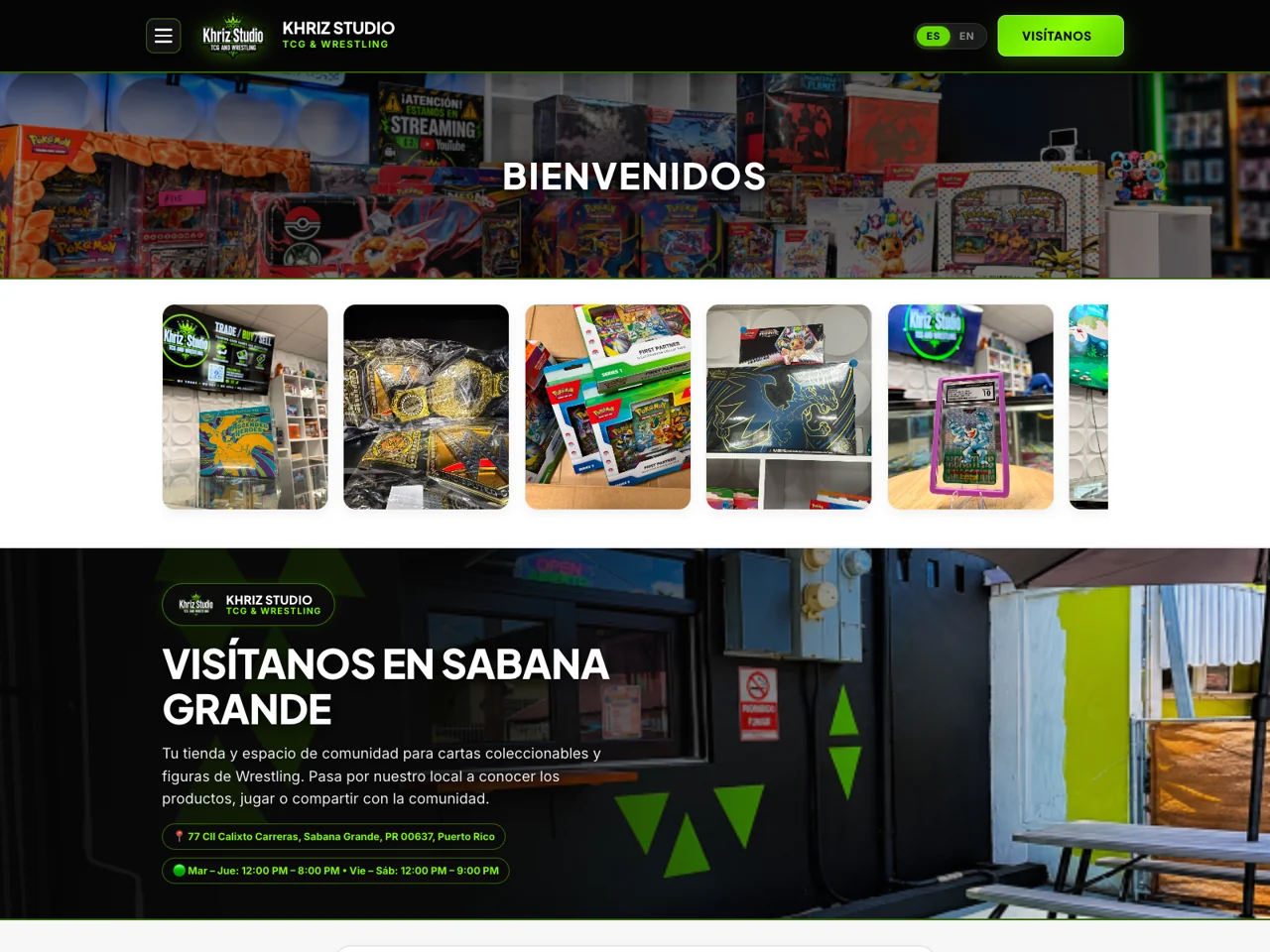 Captura del sitio Khriz Studio TCG